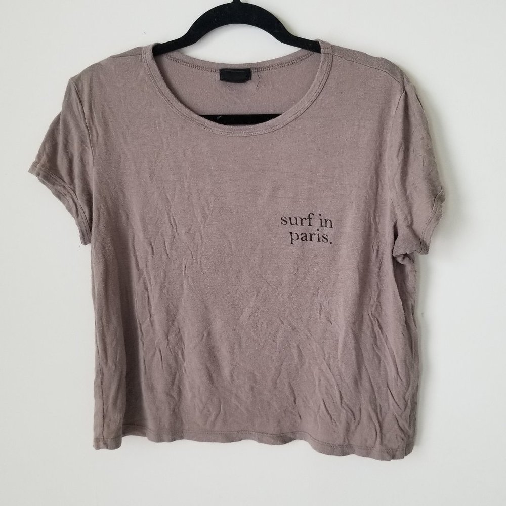 💥Wet Seal Surf in Paris Tan Crop Top